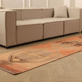Vintage Malatya Turkish Runner Rug 2x12 ft — Orange & Brown Geometric (No. 27040)