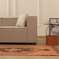 Vintage Malatya Turkish Runner Rug 2x12 ft — Orange & Brown Geometric (No. 27040)