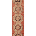 Vintage Malatya Turkish Runner Rug 3x12 ft — Red & Beige Geometric