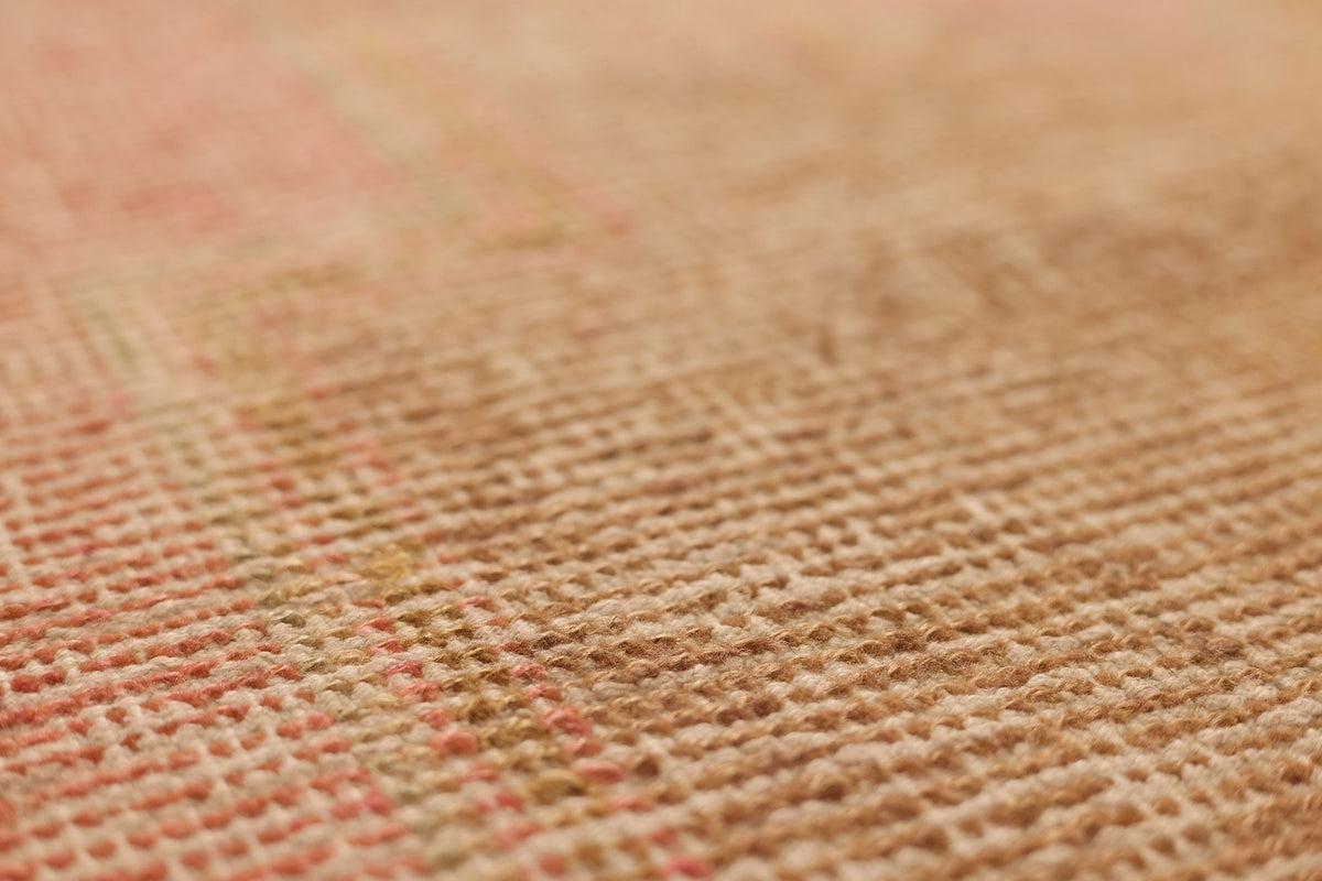 Vintage Malatya Turkish Runner Rug 3x11 ft — Pink & Brown Geometric