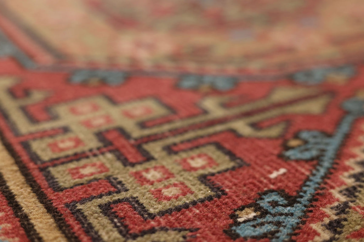Vintage Southeastern Persian Style Runner Rug 3x12 ft — Red & Brown Geometric