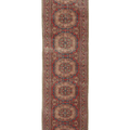 Vintage Southeastern Persian Style Runner Rug 3x12 ft — Red & Brown Geometric