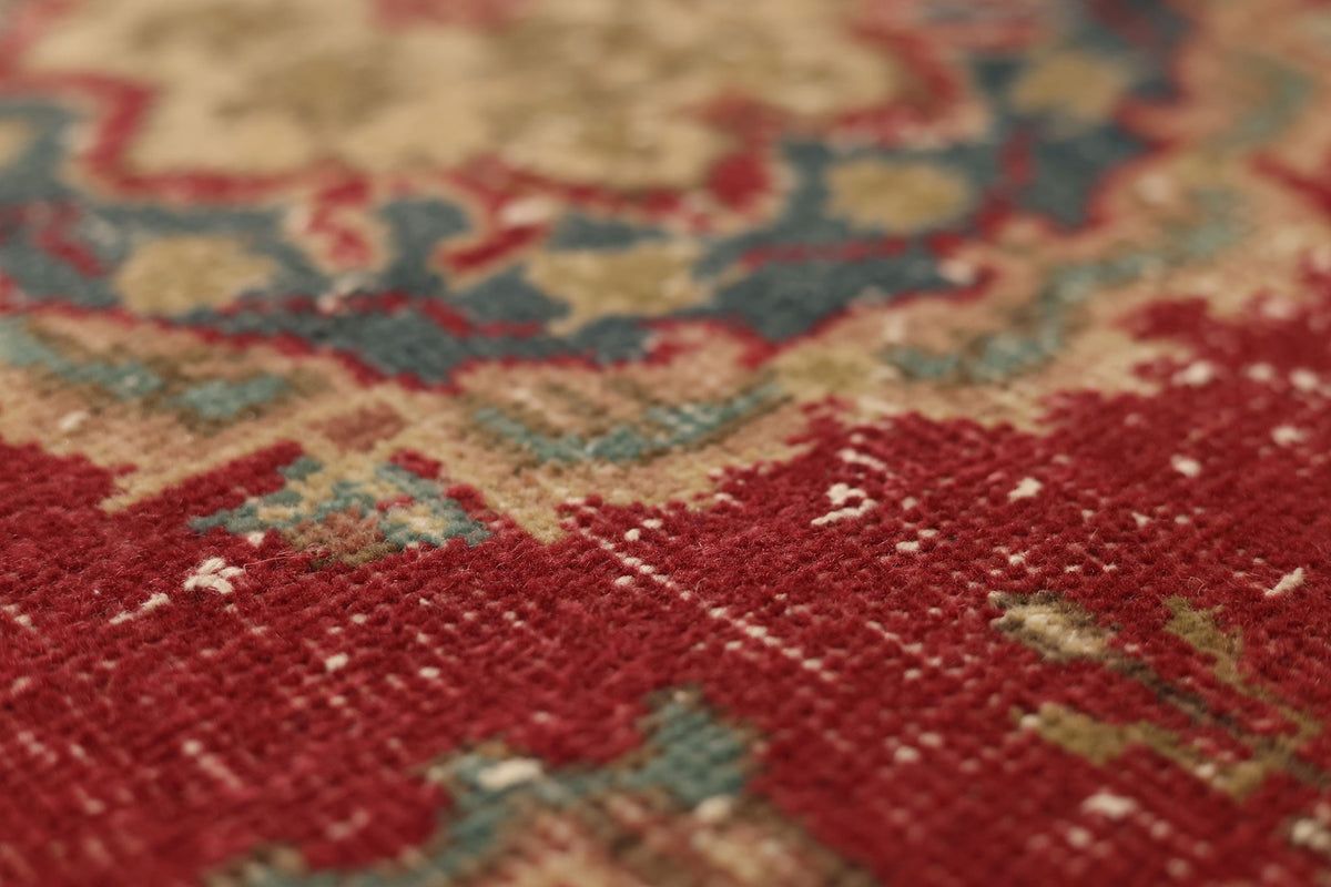 Vintage Southeastern Persian Style Runner Rug 3x11 ft — Red & Blue Floral