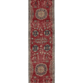 Vintage Southeastern Persian Style Runner Rug 3x11 ft — Red & Blue Floral