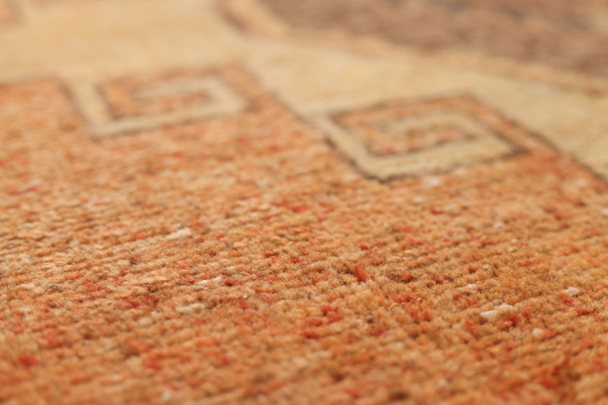 Vintage Malatya Turkish Runner Rug 3x11 ft — Orange & Brown Southwestern