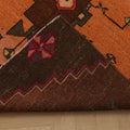 Vintage Kars Turkish Runner Rug 3x10 ft — Brown & Orange Geometric