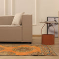 Vintage Konya Turkish Runner Rug 2x12 ft — Orange & Brown maximalist