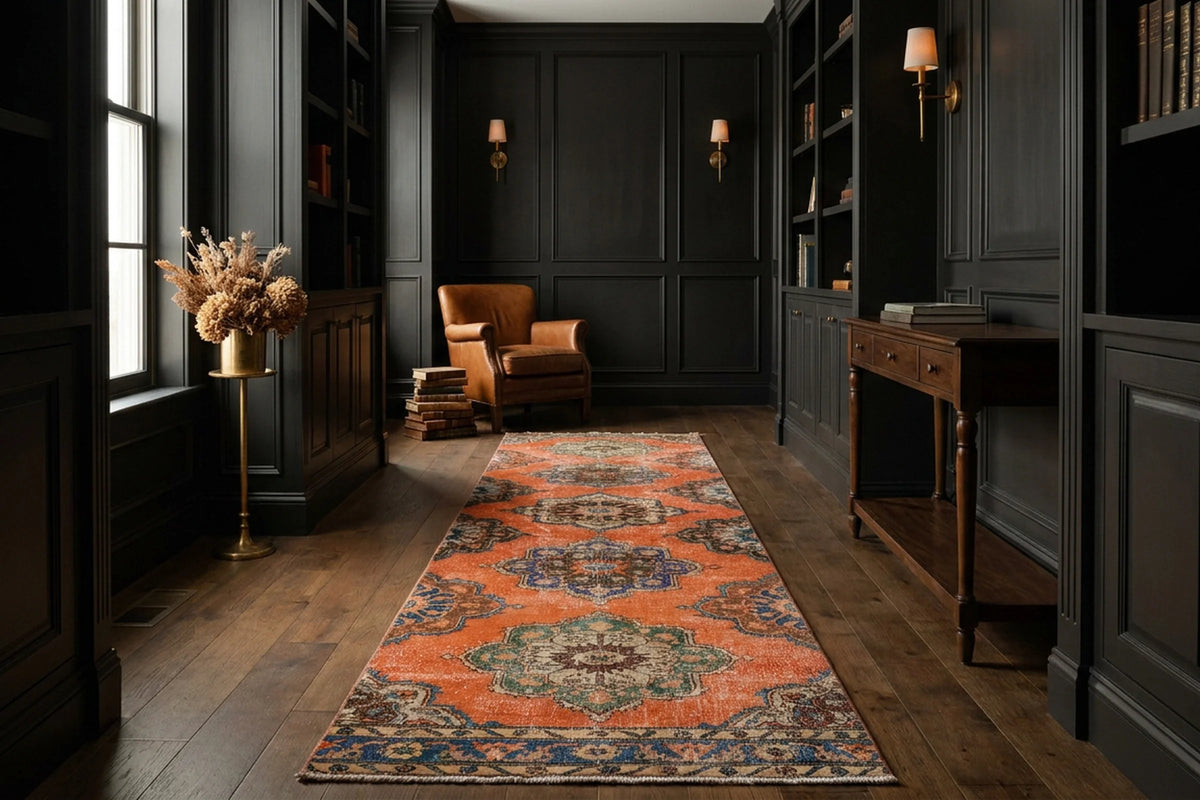 Turkish Runner Rug in a styled room
