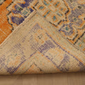 Vintage Manisa Turkish Runner Rug 2x11 ft — Orange & Blue Geometric (No. 28024)
