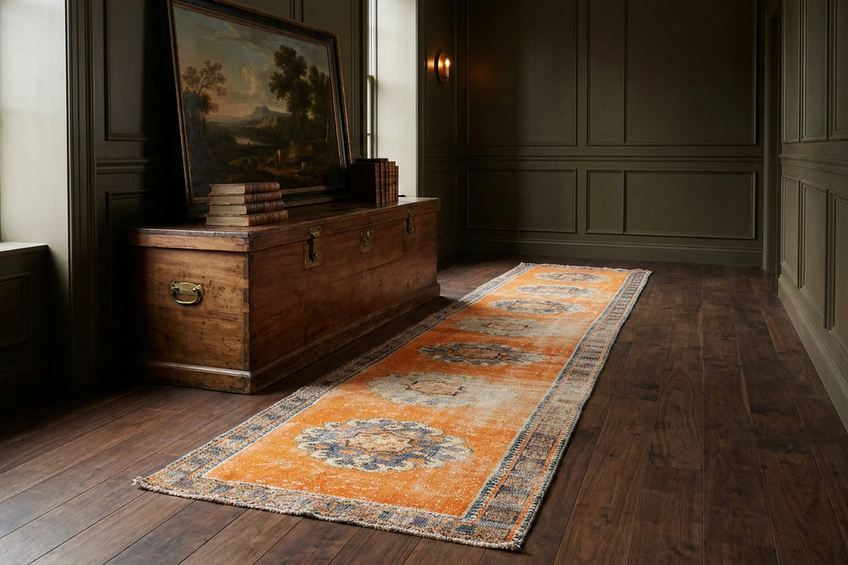 Turkish Runner Rug in a styled room