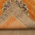 Vintage Manisa Turkish Runner Rug 2x11 ft — Orange & Blue Geometric (No. 28025)