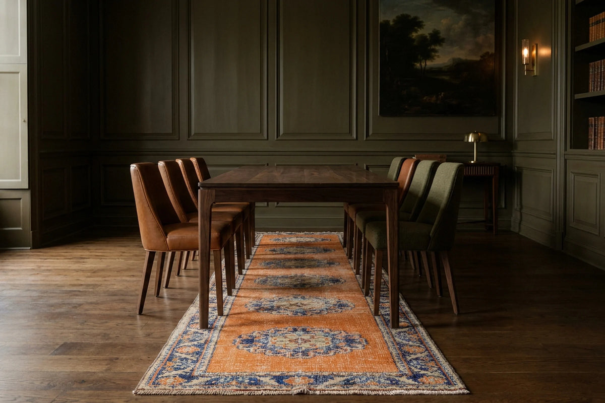 Turkish Runner Rug in a styled room