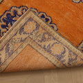 Vintage Manisa Turkish Runner Rug 2x10 ft — Orange & Blue Floral (No. 28026)