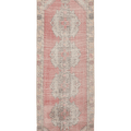 Vintage Niğde Turkish Runner Rug 3x9 ft — Pink & Beige Geometric