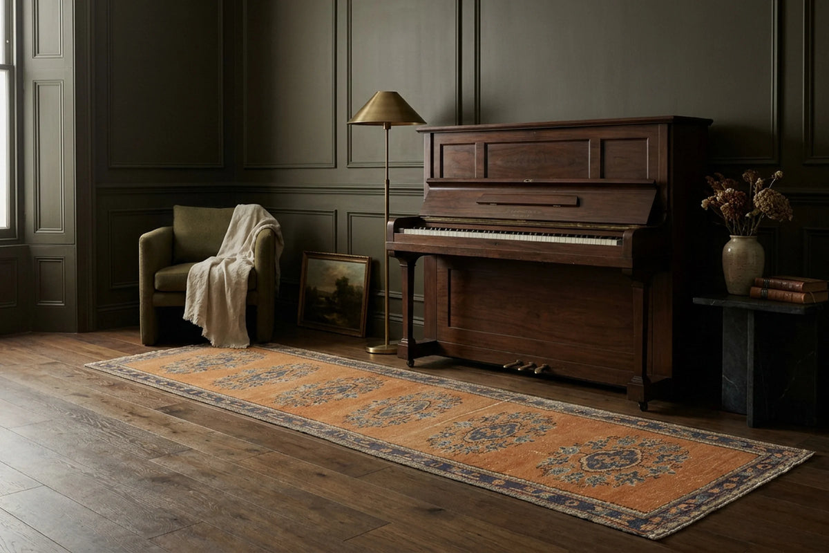 Turkish Runner Rug in a styled room