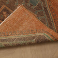 Vintage Malatya Turkish Runner Rug 2x8 ft — Orange & Brown Geometric