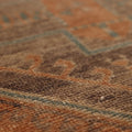 Vintage Malatya Turkish Runner Rug 2x8 ft — Orange & Brown Geometric