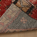 Vintage Malatya Turkish Runner Rug 2x5 ft — Red & Brown Geometric (No. 28111)