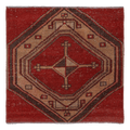 Vintage Malatya Turkish Runner Rug 2x2 ft — Red & Brown Geometric