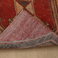 Vintage Malatya Turkish Runner Rug 2x2 ft — Red & Brown Geometric