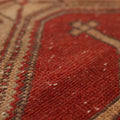 Vintage Malatya Turkish Runner Rug 2x2 ft — Red & Brown Geometric