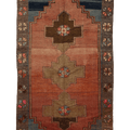 Vintage Adana Turkish Runner Rug 5x9 ft — Red & Brown Geometric