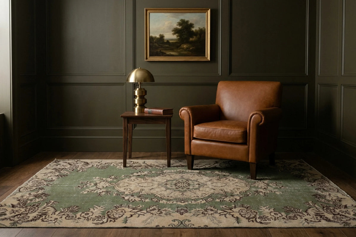 Turkish Area Rug in a styled room