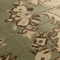 Vintage Isparta Turkish Area Rug 5x8 ft — Green & Beige Floral (No. 28600)