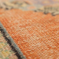 Vintage Manisa Turkish Runner Rug 3x9 ft — Orange & Blue Geometric