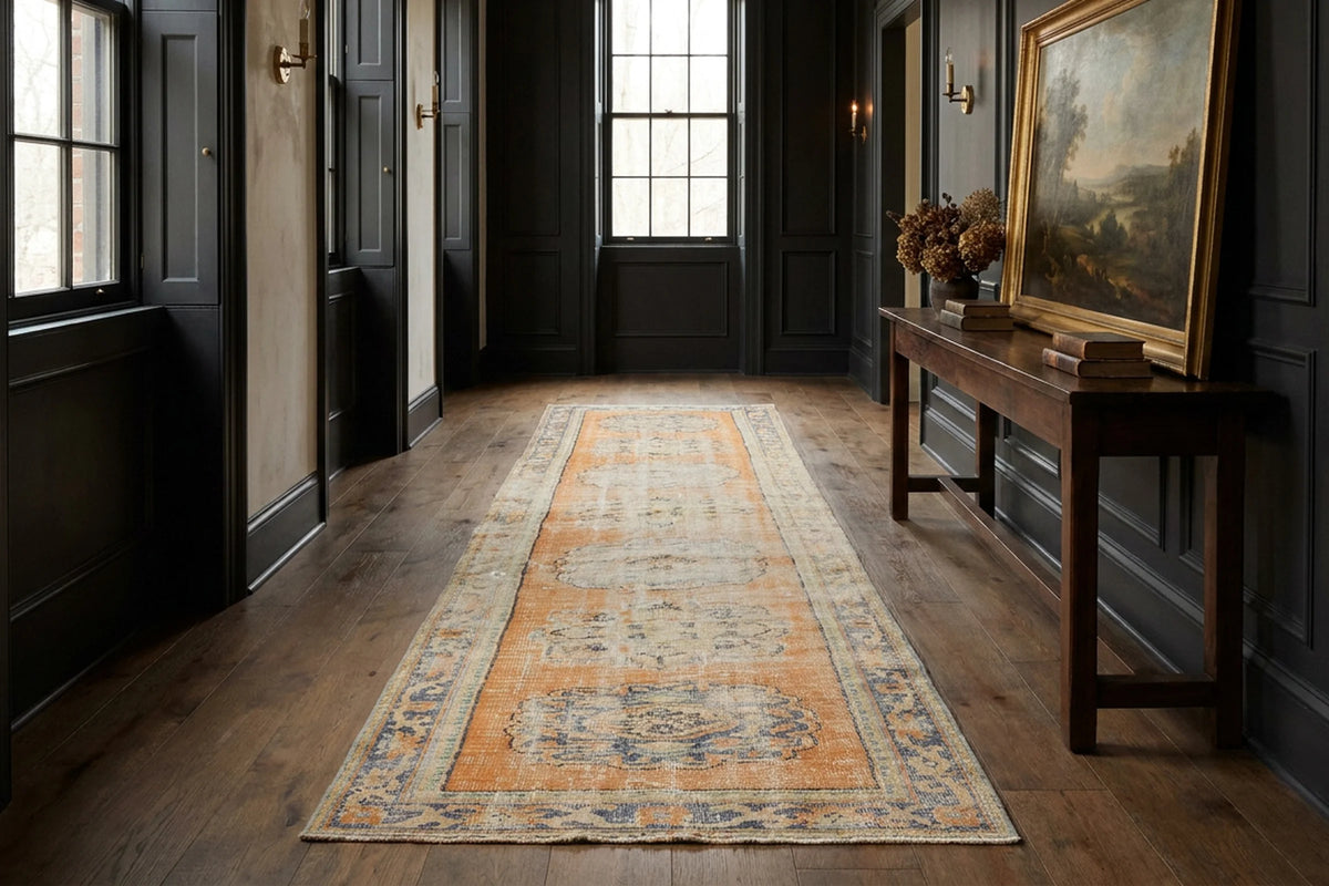 Turkish Runner Rug in a styled room