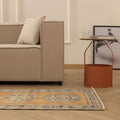 Vintage Manisa Turkish Runner Rug 2x10 ft — Orange & Blue Floral (No. 28707)