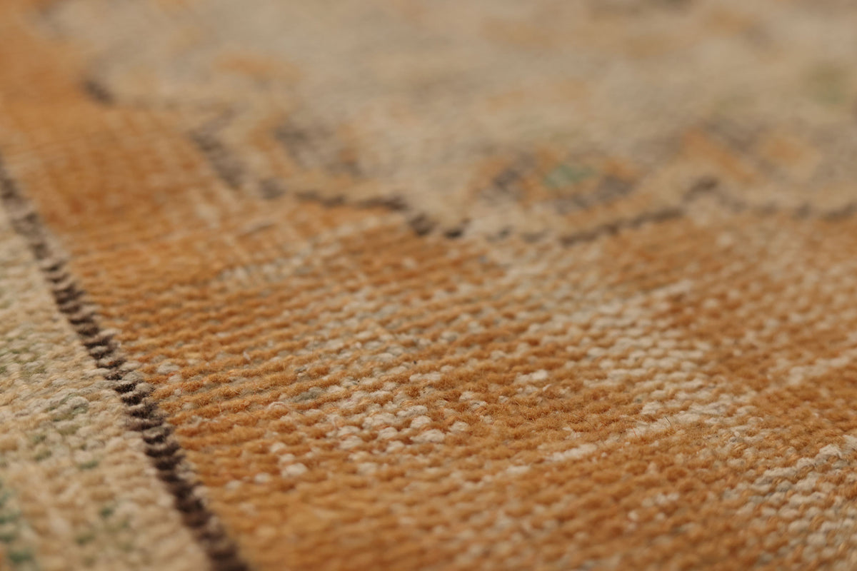 Vintage Manisa Turkish Runner Rug 2x10 ft — Orange & Blue Floral (No. 28707)