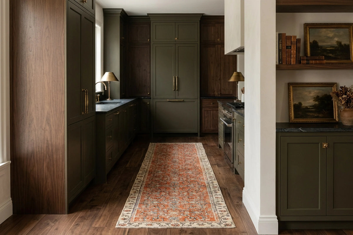 Turkish Runner Rug in a styled room