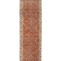 Vintage Isparta Turkish Runner Rug 2x10 ft — Orange & Beige Floral
