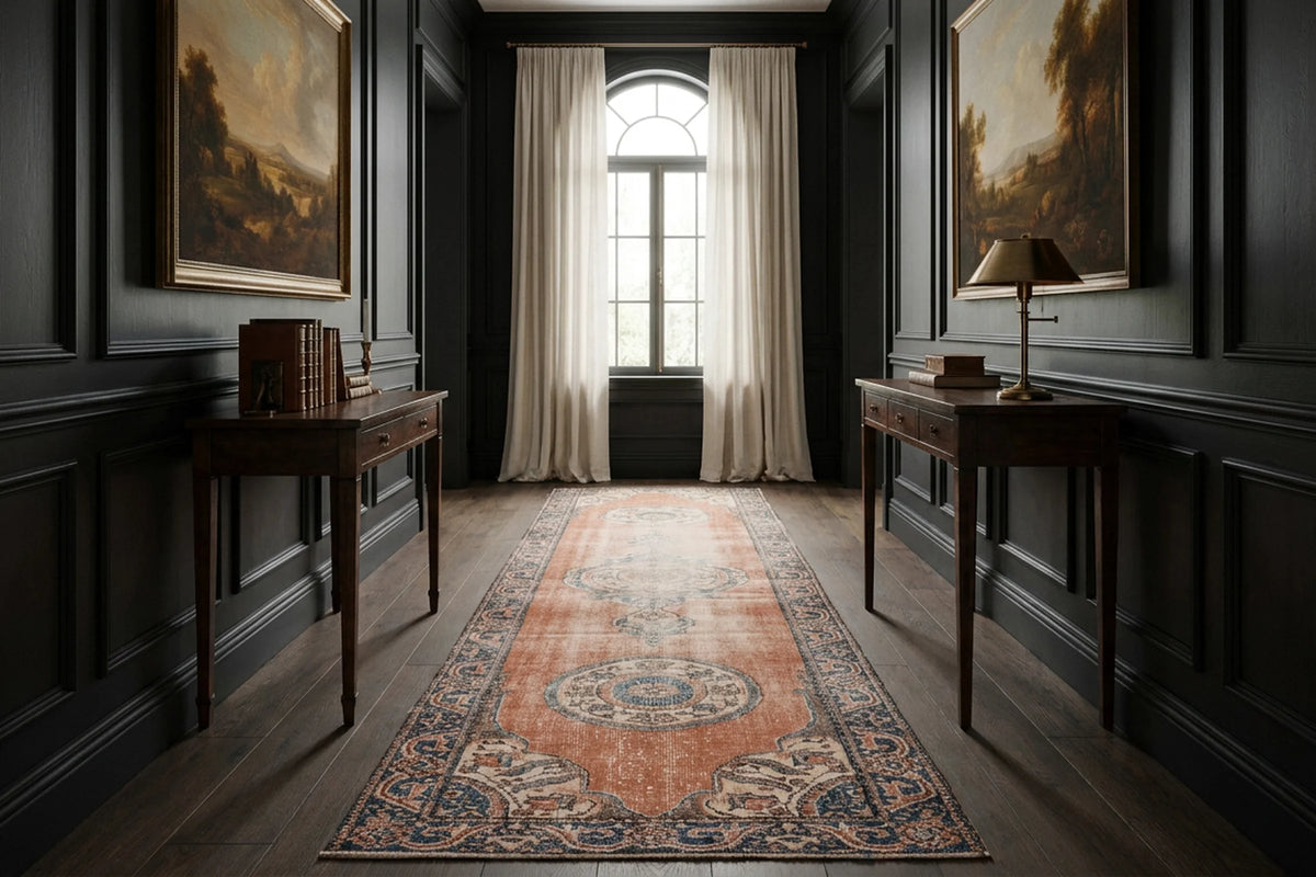 Turkish Runner Rug in a styled room