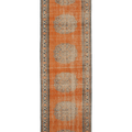 Vintage Manisa Turkish Runner Rug 2x10 ft — Orange & Blue Floral (No. 29059)