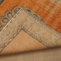Vintage Manisa Turkish Runner Rug 2x10 ft — Orange & Blue Floral (No. 29059)