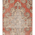 Vintage Nevşehir Turkish Area Rug 3x6 ft — Red & Beige Distressed