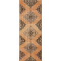 Vintage Konya Turkish Runner Rug 3x12 ft — Orange & Brown Geometric (No. 29065)
