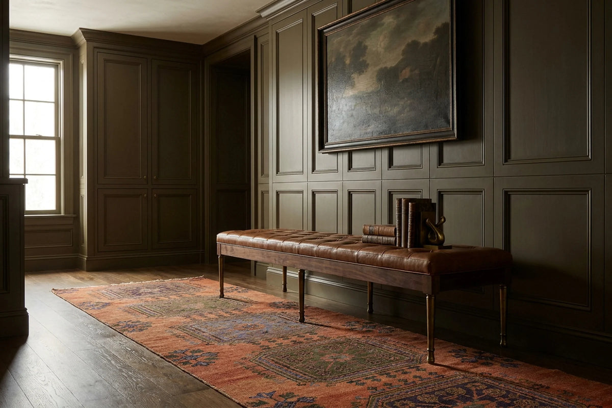 Turkish Runner Rug in a styled room