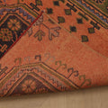 Vintage Konya Turkish Runner Rug 3x8 ft — Orange & Green Geometric