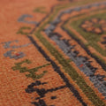 Vintage Konya Turkish Runner Rug 3x8 ft — Orange & Green Geometric