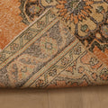 Vintage Konya Turkish Runner Rug 2x12 ft — Orange & Gray Floral