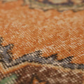 Vintage Konya Turkish Runner Rug 2x12 ft — Orange & Gray Floral