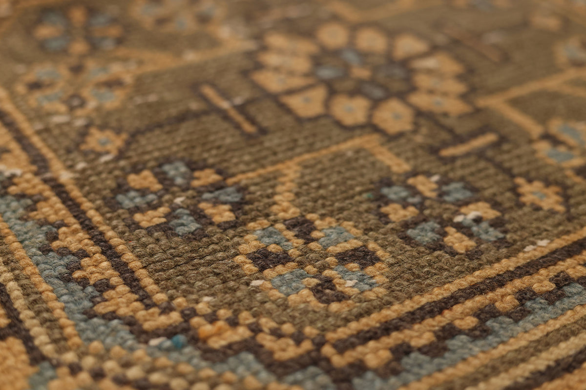 Vintage Konya Turkish Runner Rug 2x11 ft — Orange & Brown Geometric (No. 29076)