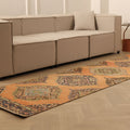 Vintage Konya Turkish Runner Rug 3x12 ft — Orange & Brown maximalist