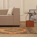 Vintage Konya Turkish Runner Rug 3x12 ft — Orange & Brown maximalist