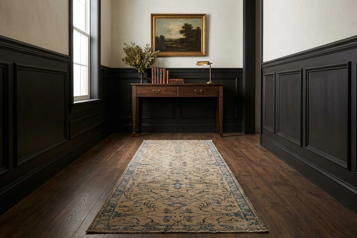 Turkish Runner Rug in a styled room