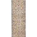 Vintage Isparta Turkish Runner Rug 2x10 ft — Beige & Blue Floral