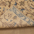 Vintage Isparta Turkish Runner Rug 2x10 ft — Beige & Blue Floral